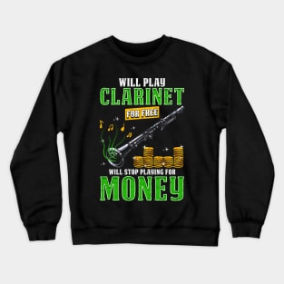 Funny Clarinet Player Design Crewneck Sweatshirt